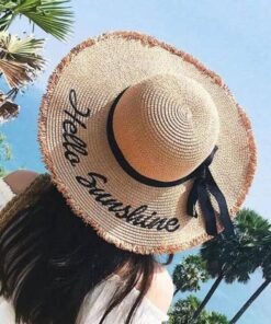 "Hello Sunshine" Floppy Sun Straw Hat