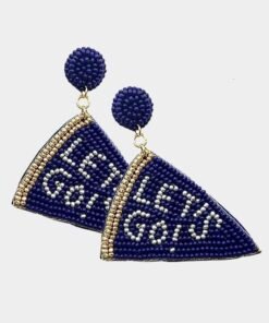 "Let's Go!" Beaded Pennant Flag Earrings
