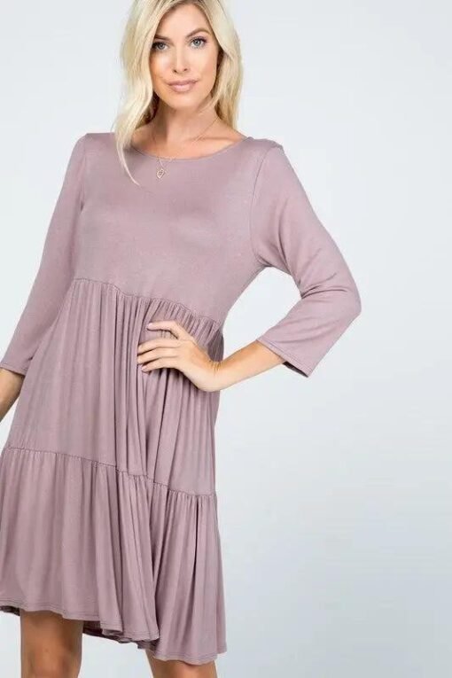 3/4 Sleeve Tiered Dress – Image 5