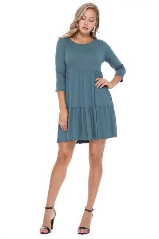 3/4 Sleeve Tiered Dress – Image 6