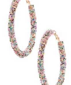 Sparkle Hoop Earrings - Sequin Hoop Earrings