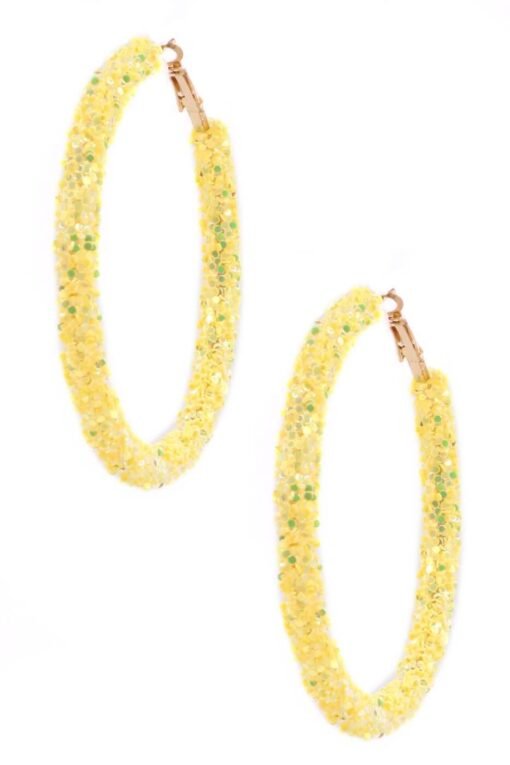 Sparkle Hoop Earrings - Sequin Hoop Earrings – Image 3