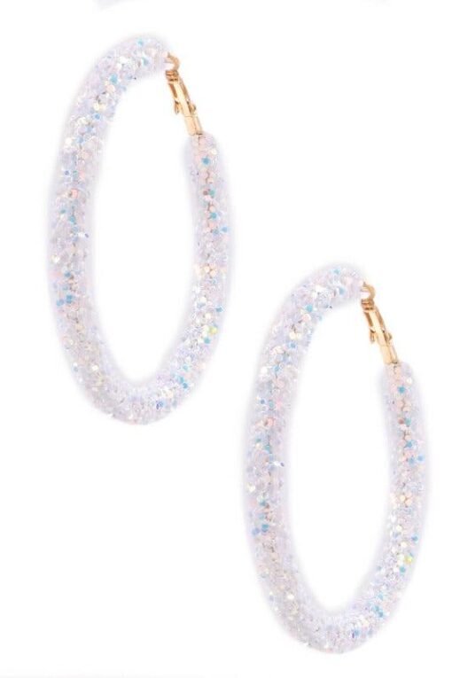Sparkle Hoop Earrings - Sequin Hoop Earrings – Image 4