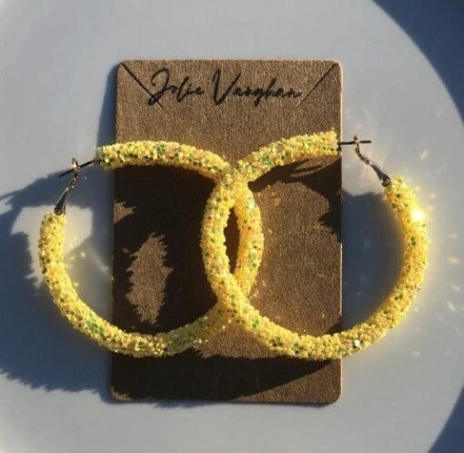 Sparkle Hoop Earrings - Sequin Hoop Earrings – Image 6