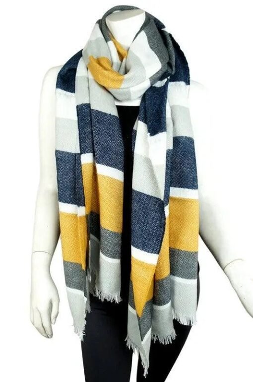 Addison Multicolor Striped Fringe Scarf Scarves – Image 4