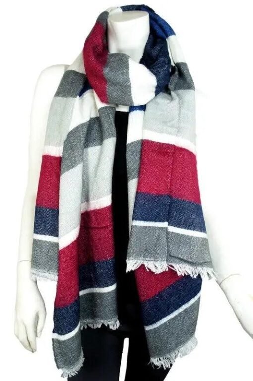 Addison Multicolor Striped Fringe Scarf Scarves – Image 5