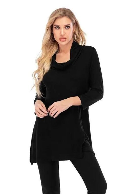 Aubrey Cowl-Neck Pullover Tunic Sweater – Image 5