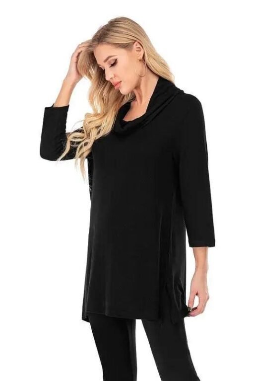 Aubrey Cowl-Neck Pullover Tunic Sweater – Image 6
