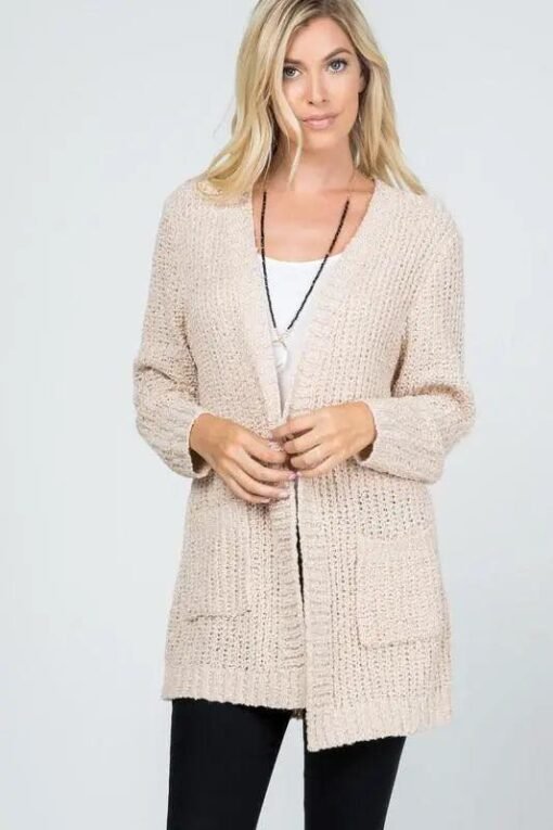 Audrie Loose Knit Classic Open Front Cardigan | Womens Cardigans – Image 3