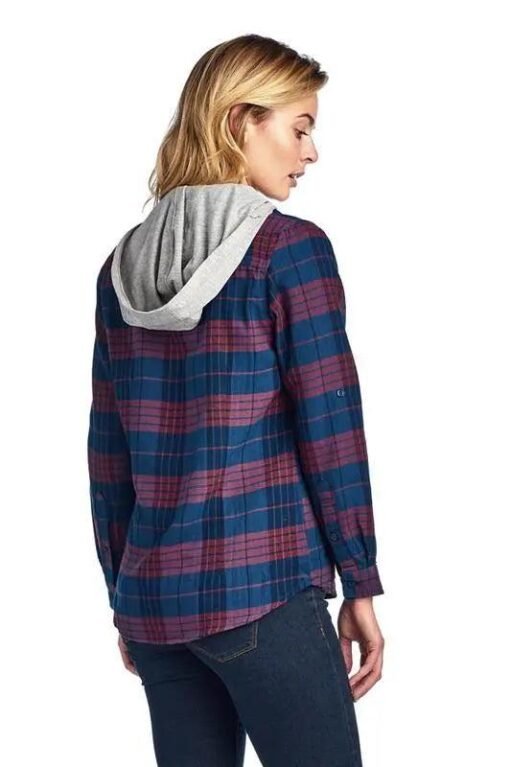 Flannel Plaid Shirt - Plaid Shirt with Hoodie – Image 4