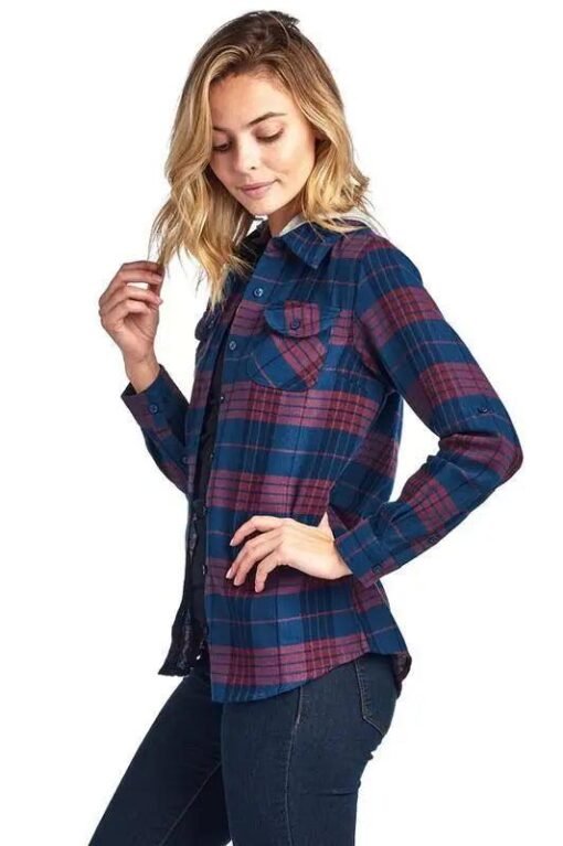 Flannel Plaid Shirt - Plaid Shirt with Hoodie – Image 6