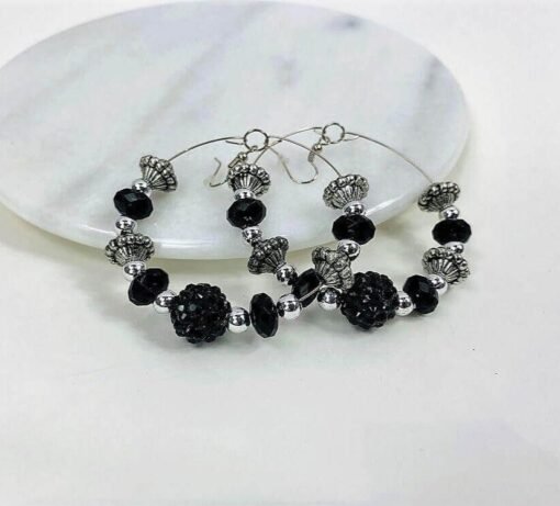Beaded Acrylic Hoop Earrings | Gameday Accessories – Image 3