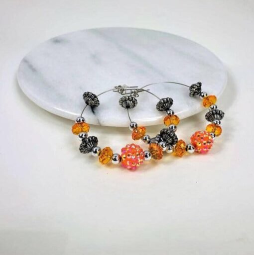 Beaded Acrylic Hoop Earrings | Gameday Accessories – Image 4