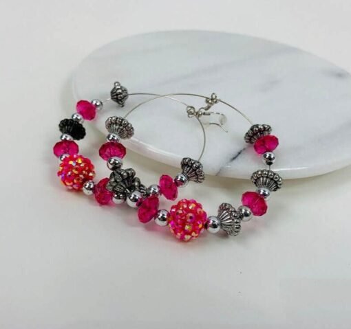 Beaded Acrylic Hoop Earrings | Gameday Accessories – Image 5