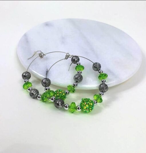 Beaded Acrylic Hoop Earrings | Gameday Accessories – Image 6