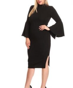 Black Midi Sheath Dress | Plus Size Dresses