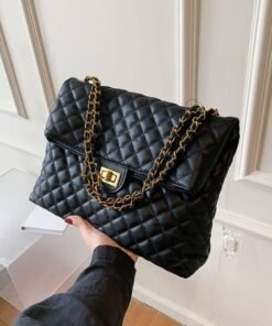 Black Quilted Chain Shoulder Bag