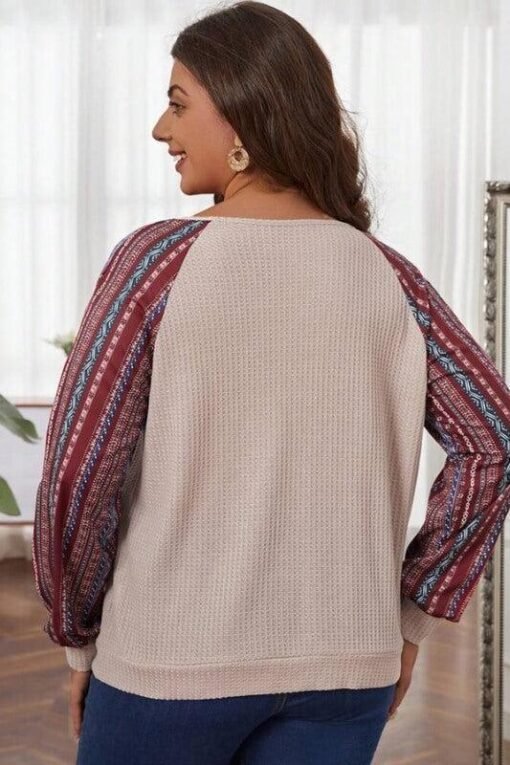 Bohemian Surplice Long Sleeve V-Neck Top – Image 4