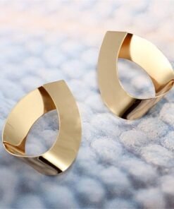 Brushed Metal Infinity Ribbon Earrings Jewelry