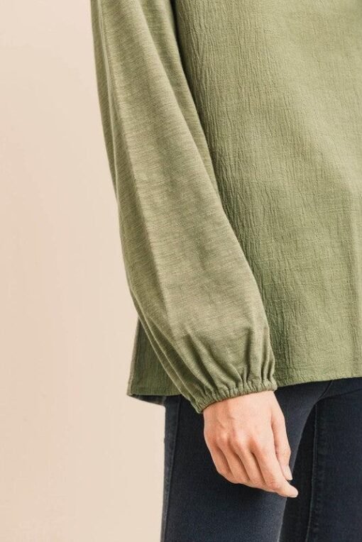 Caroline Loose Contrast Balloon Sleeve Top – Image 6