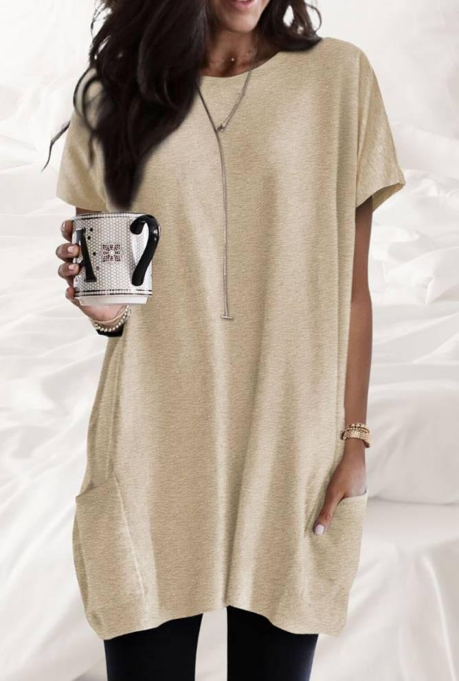 Casual Oversized T-Shirt with Pockets | Mature Women's Tunics – Image 6