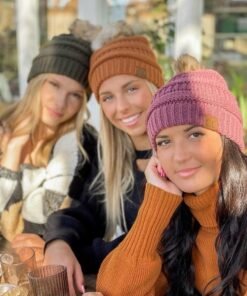 CC Beanie Fur Pom-Pom Beanie Hats