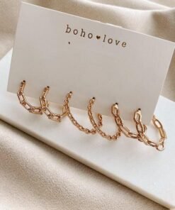 Gold Tube Hoop 3-Pair Earrings Set | Holiday Gifts for Women