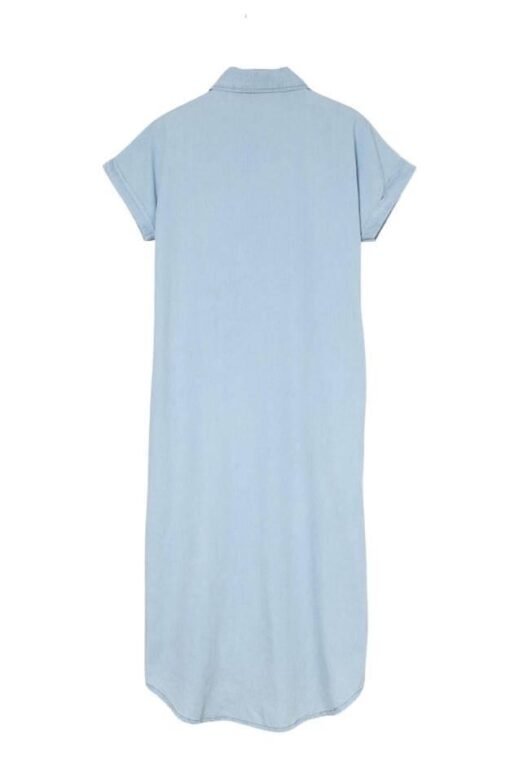 Chambray Button-Up Midi Dress – Image 3