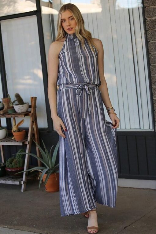 Chambray Stripe Wide-Leg Pants Bottoms | Clearance Items – Image 5