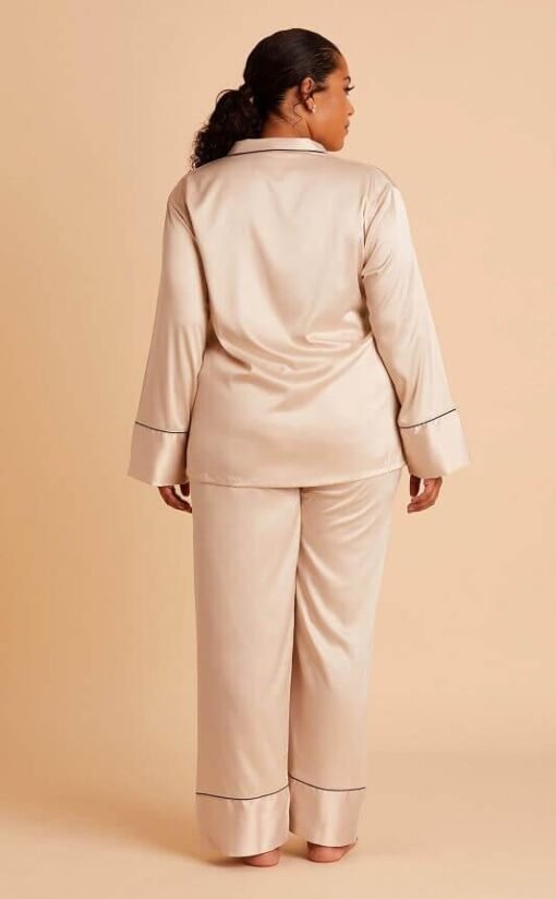 Satin Pajamas Set | Long Sleeve Pajamas | Mature Women's Loungewear – Image 4