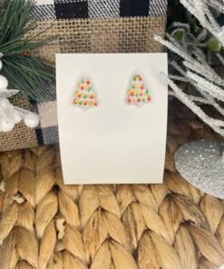 Christmas Lights Tree Handmade Clay Earrings