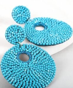 Circular Seed Bead Post Earrings