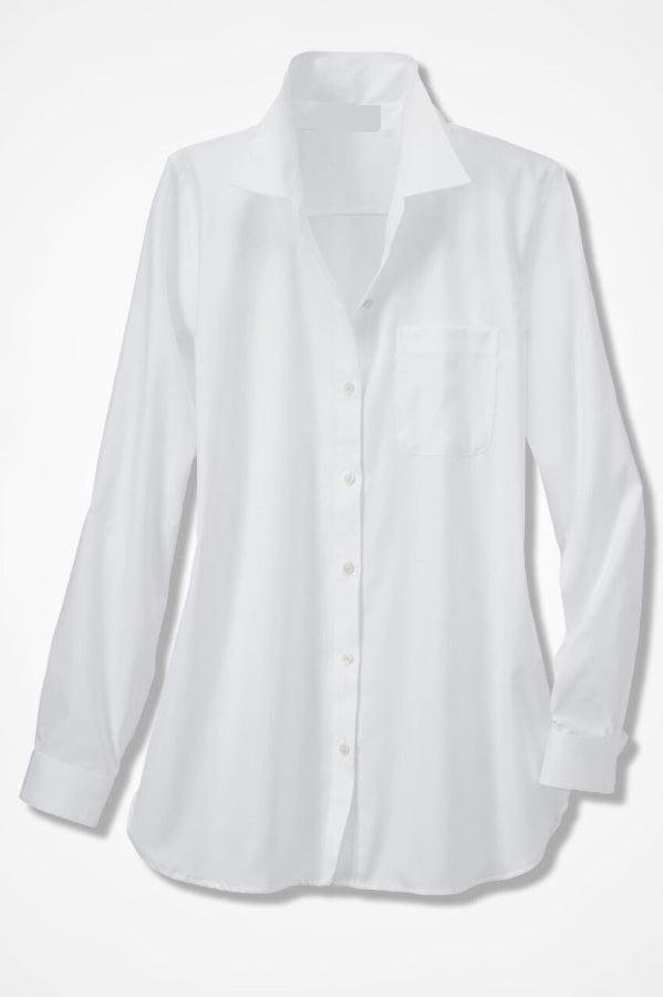 Classic Button Down Boyfriend Woven Shirt | Button Down Blouse – Image 3