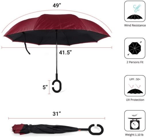 Collegiate Collection Parquet Inverted Umbrella – Image 4