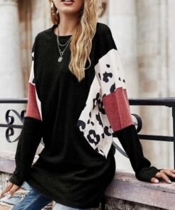 Contrast Print Dolman | Long Sleeve Top