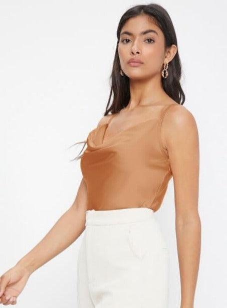 Silky Solid Cowl-Neck Blouse – Image 6