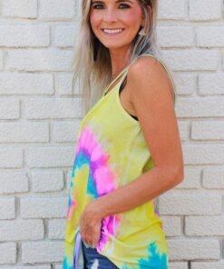 Criss Cross Tie Dye Tank | Women's Summer Shirts