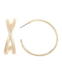 Crisscross Post Hoop Earrings Jewelry