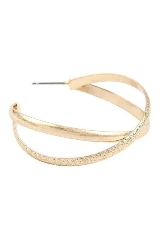 Crisscross Post Hoop Earrings Jewelry – Image 4