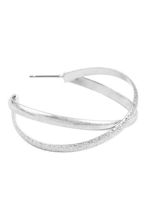Crisscross Post Hoop Earrings Jewelry – Image 5