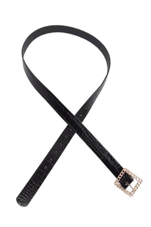 Crocodile Embossed Square Buckle Belts – Image 3