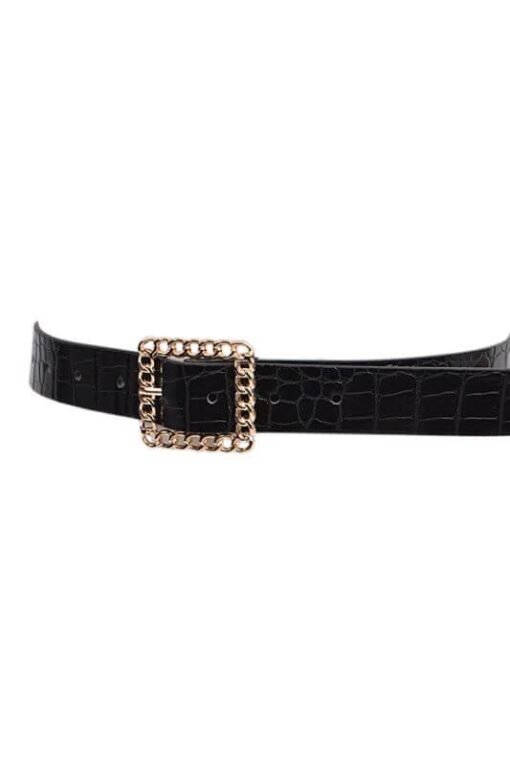 Crocodile Embossed Square Buckle Belts – Image 4