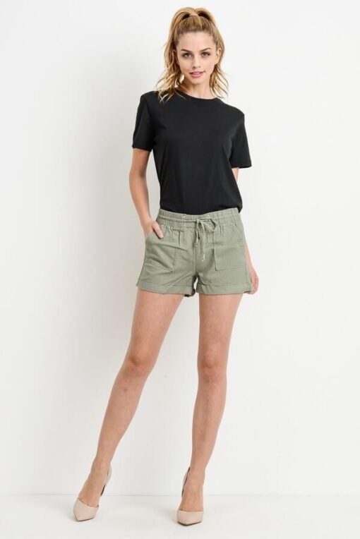 Cuffed Linen Shorts | Clearance Shorts – Image 3