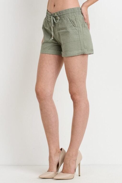 Cuffed Linen Shorts | Clearance Shorts – Image 4