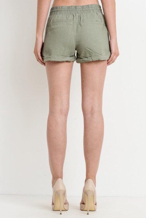 Cuffed Linen Shorts | Clearance Shorts – Image 6