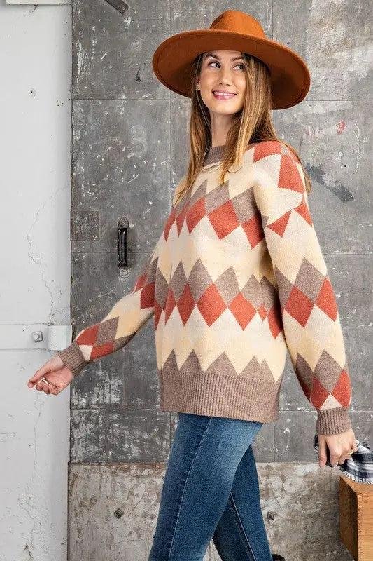 Women's Argyle Sweater | Jolie Vaughan Mature Women's Boutique – Image 4