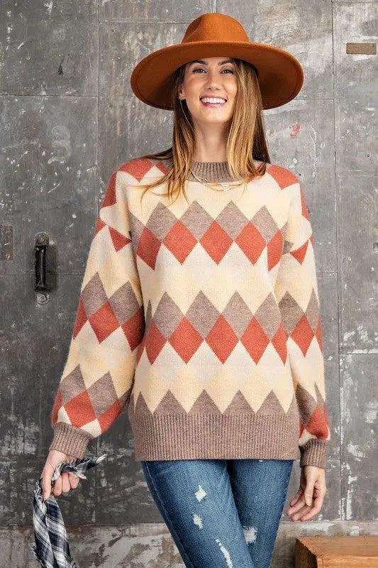 Women's Argyle Sweater | Jolie Vaughan Mature Women's Boutique – Image 5