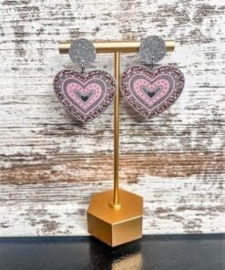 Dangle Love Glitter Acrylic Earrings | Valentine's Day Earrings