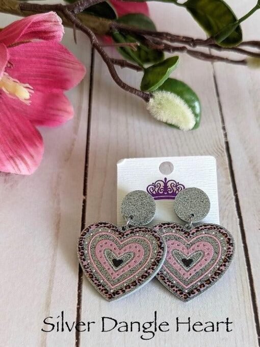 Dangle Love Glitter Acrylic Earrings | Valentine's Day Earrings – Image 3