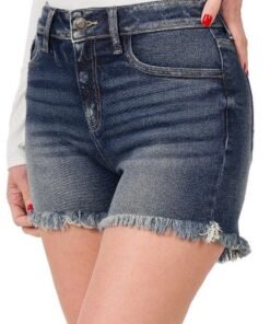 Dark Wash Denim Shorts - 4" Inseam - Womens Denim Shorts